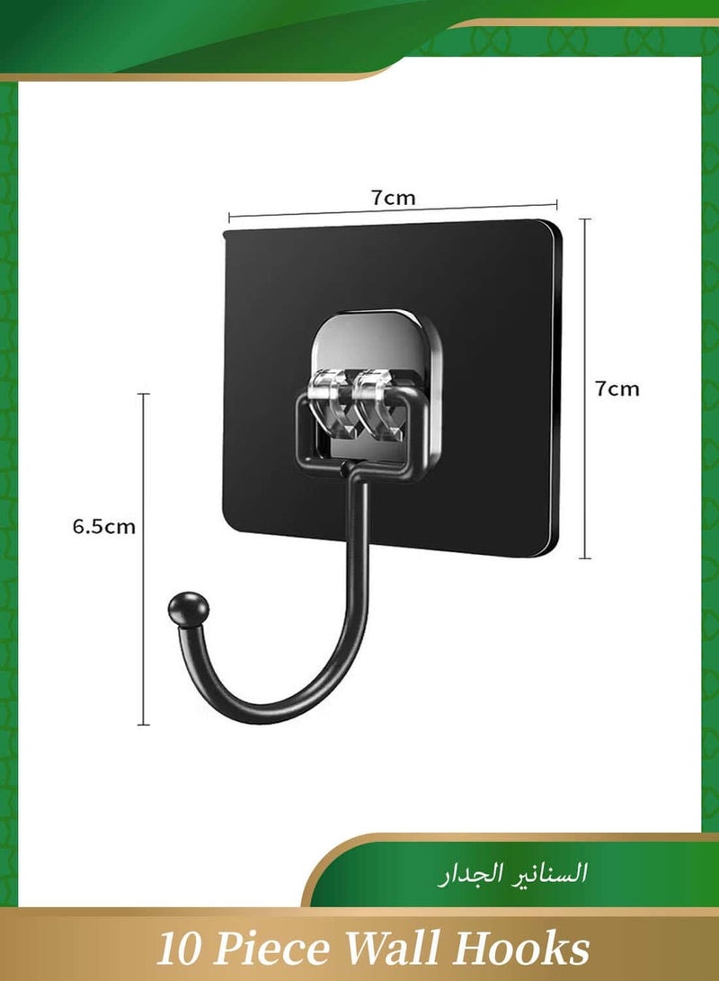 Anmi 10 Piece Wall Hooks, Self Adhesive Hook, Without Nails Drill Free Strong Sticky Hook, Hanging Heavy Duty Hooks for Home, Bathroom, Kitchen, Office - Image 5