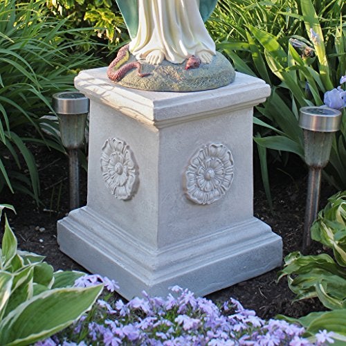 Design Toscano English Rosette Indoor/Outdoor Sculptural Garden Plinth Base Statue Riser, Large 13 Inch Tall, Cast Stone Resin, Antique Stone Finish - Image 4