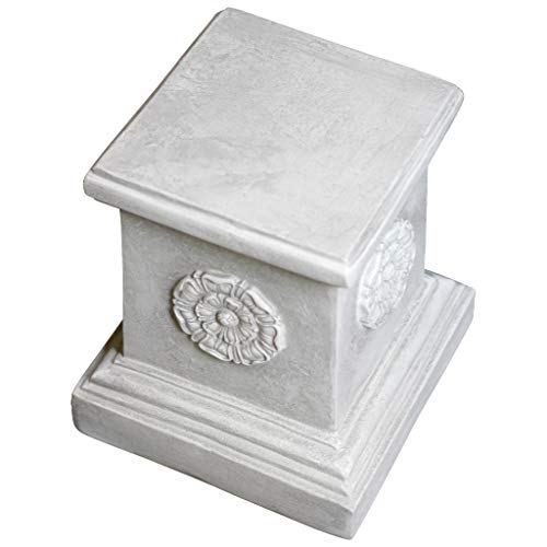 Design Toscano English Rosette Indoor/Outdoor Sculptural Garden Plinth Base Statue Riser, Large 13 Inch Tall, Cast Stone Resin, Antique Stone Finish - Image 5