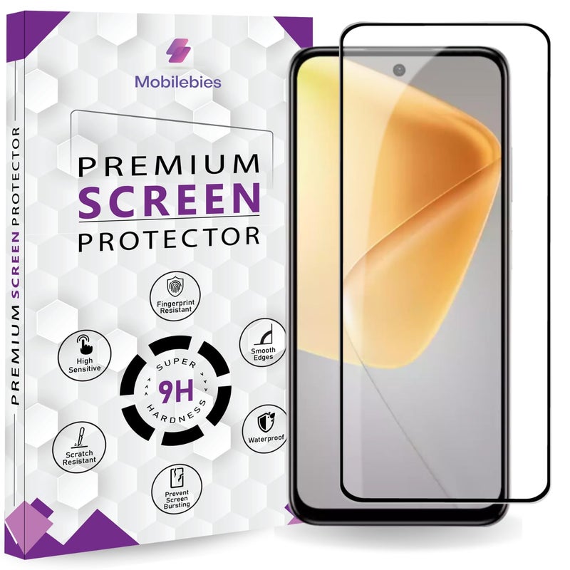 Mobilebies Premium Tempered Glass Screen Protector Guard For Infinix hot 50i (6.7 Inch, Pack of 1) | Edge to Edge Coverage With Easy to installation kit - Image 1