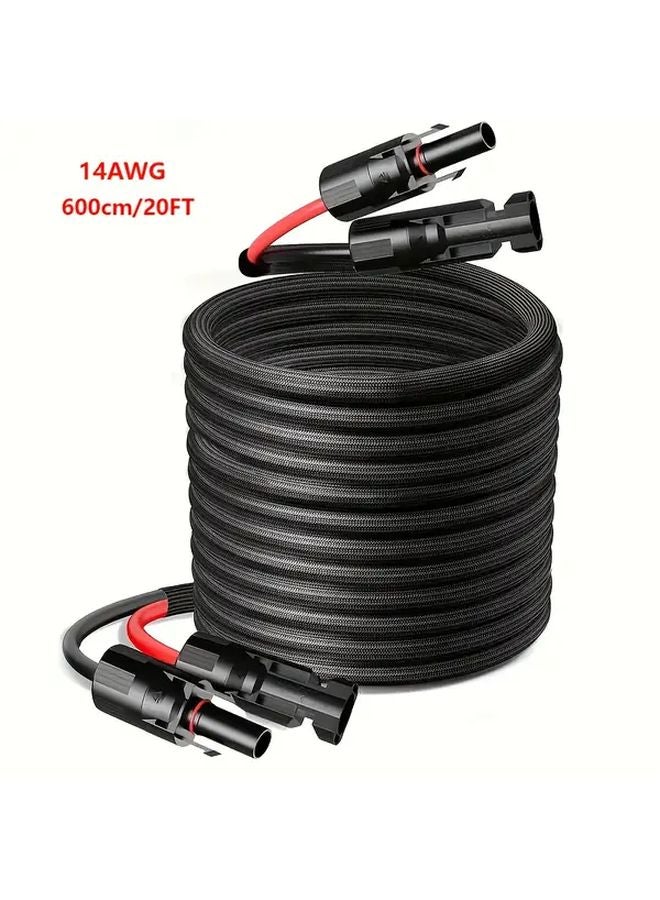 14 MC4 Extension Cable 20FT Weather Resistant Flame Retardant Twin Wire For RV - Image 1