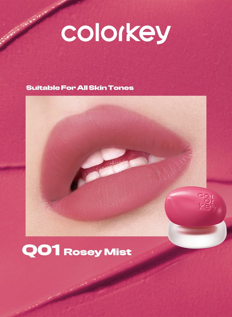 كولوركي 4.5 جرام من ملمع الشفاه المخملي متعدد الاستخدامات، ملمع شفاه الخدود متعدد الاستخدامات، أحمر خدود الخدود، كريم بودنغ دبق، ملمس مخملي ناعم، لون شفاه الخدود Q01 - Image 1