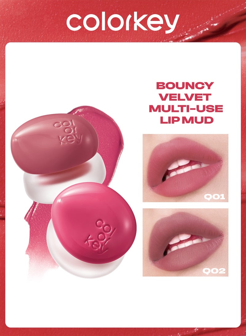 كولوركي 4.5 جرام من ملمع الشفاه المخملي متعدد الاستخدامات، ملمع شفاه الخدود متعدد الاستخدامات، أحمر خدود الخدود، كريم بودنغ دبق، ملمس مخملي ناعم، لون شفاه الخدود Q01 - Image 4
