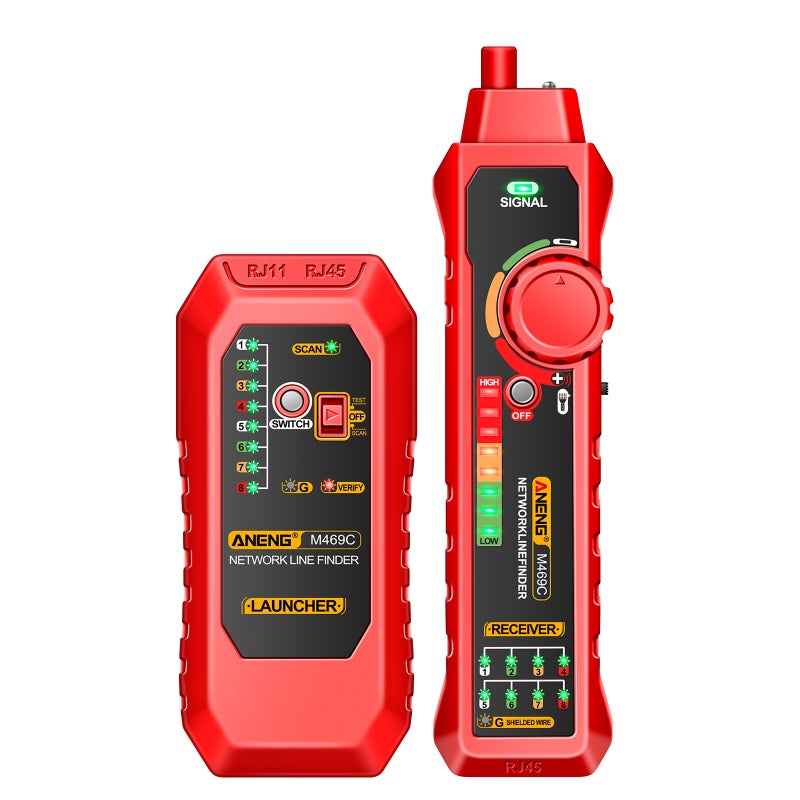 ANENG M469C Multifunction Network Cable Finder RJ45 RJ11 LAN Cable Tester Networking Tool Wire Tracker Receiver Trace Measure Network Repair Analyzers - Image 2