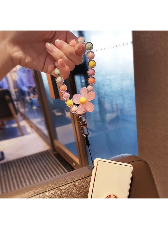 Colorful Flower Beaded Phone Lanyard - Delicate and Elegant Flower Accessory Phone Chain - Image 5