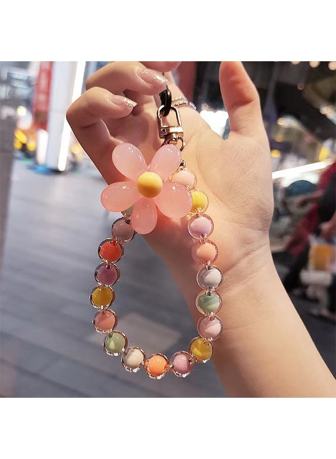 Colorful Flower Beaded Phone Lanyard - Delicate and Elegant Flower Accessory Phone Chain - Image 4