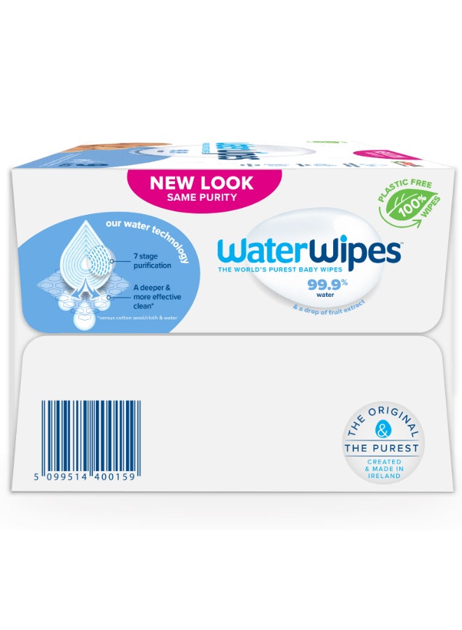 WaterWipes Original Plastic Free Baby Wipes, 540 Wet Wipes, 99.9% Water Based And Unscented For Sensitive Skin Pack of 9 - Image 5
