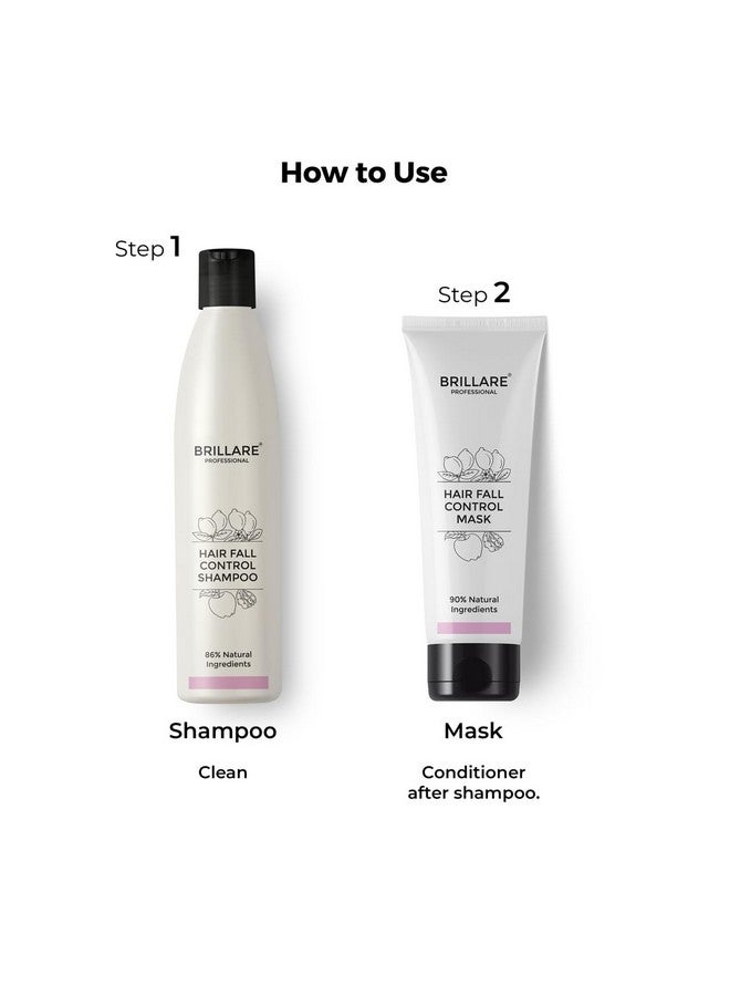 BRILLARE Professional Hair Fall Control/Anti Hair Fall Natural Shampoo And Mask Combo With Apple, Soya Protein And Lemon (300 Ml + 125 Gm) - Image 3