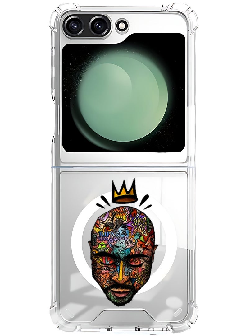 Theodor Magnetic Case for Samsung Galaxy Z Flip 6 Compatible with MagSafe Wireless Charging, Shockproof Phone Bumper Cover Face - Image 1