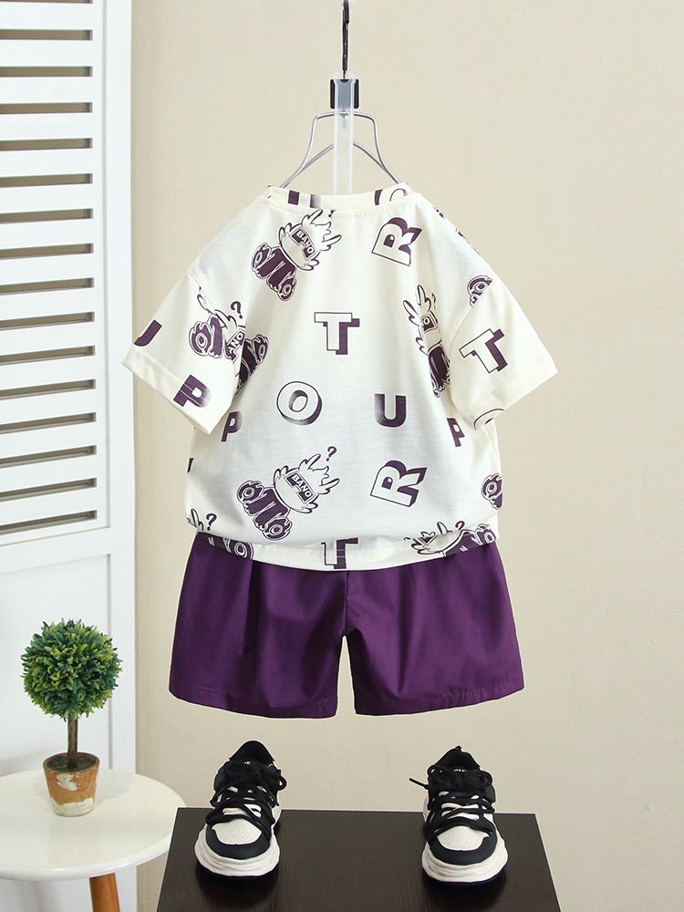 7869 Boys Summer Clothing suit 2025 New Handsome Children's Clothing Summer Short-sleeved Boys' Baby Summer Fashionable Clothes - Image 5