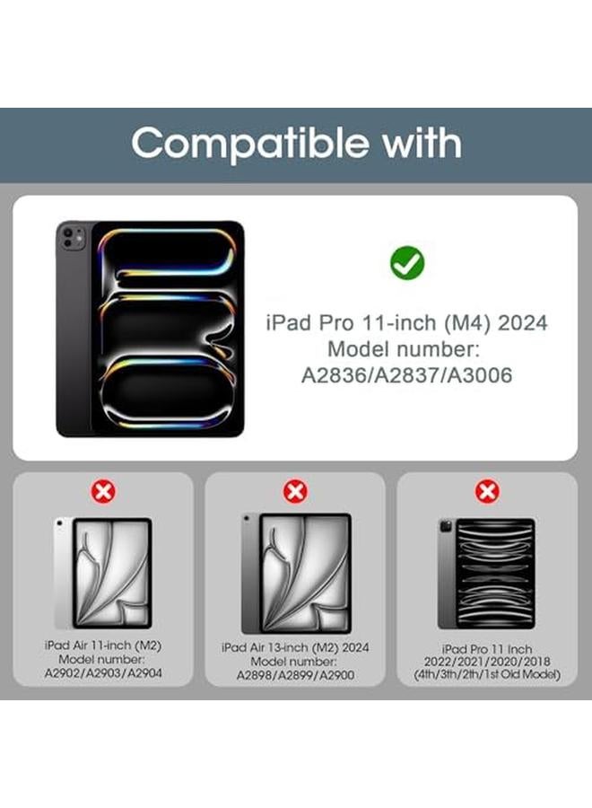 Procases Smart Case For Ipad Pro 11 Inch Case M4 2024 Model A2836 A2837 A3006 Slim Folio Stand Hard Back Shell Protective Tablet Cover For 5Th Generation Ipad Pro 11" M4 2024 Black - Image 2