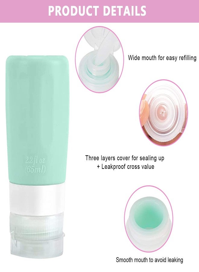 Maycreate Set Of 14 Travel Bottles For Toiletry Kit Leak Proof Silicone Squeezable Container For Shampoo Cream Jars Lotion Dispenser With Applicator Funnel Clean Brush 85 Ml Multicolor 2 PCS - Image 3