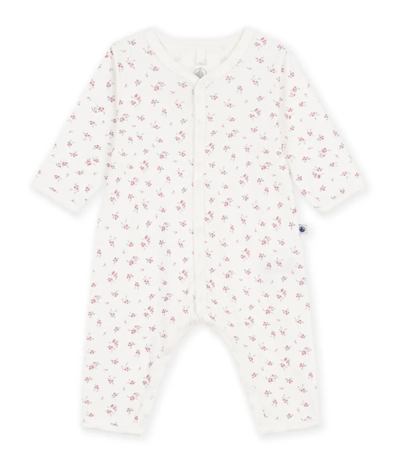بيتي باتو Babies' Cotton Flower Print Footless Pyjama Suit