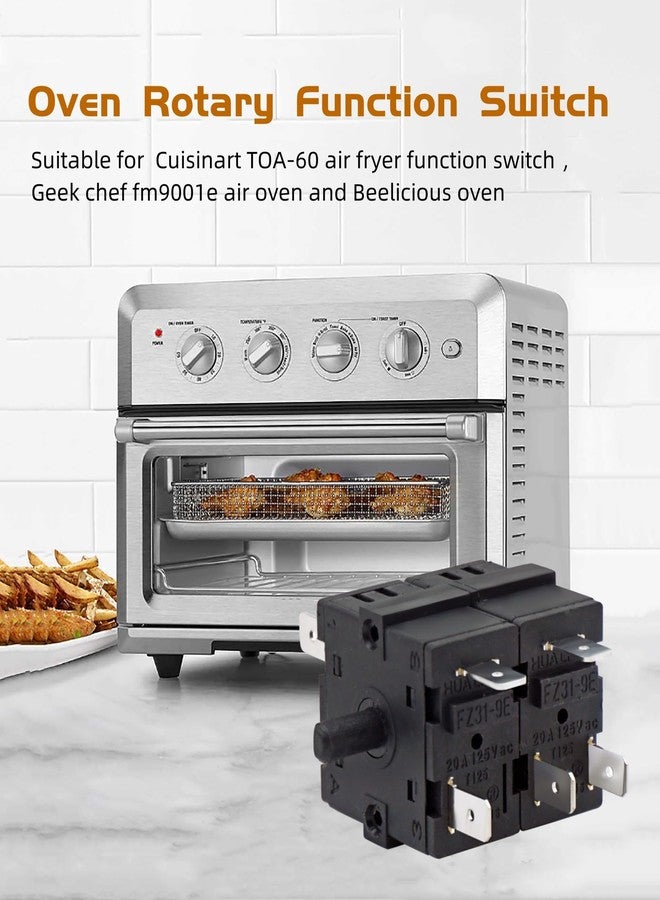 Maigoo مفتاح دوار FZ31-9E ذو 11 دبوسًا و7 أوضاع، متوافق مع مقلاة الهواء Cuisinart TOA-60، ومفتاح اختيار الوظائف FZ31-10 مناسب لفرن الهواء Beelicious Oven Geek Chef fm9001e - ضمان لمدة عام - Image 2