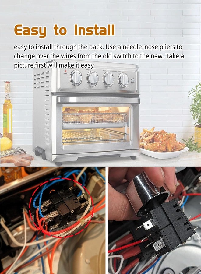 Maigoo مفتاح دوار FZ31-9E ذو 11 دبوسًا و7 أوضاع، متوافق مع مقلاة الهواء Cuisinart TOA-60، ومفتاح اختيار الوظائف FZ31-10 مناسب لفرن الهواء Beelicious Oven Geek Chef fm9001e - ضمان لمدة عام - Image 4