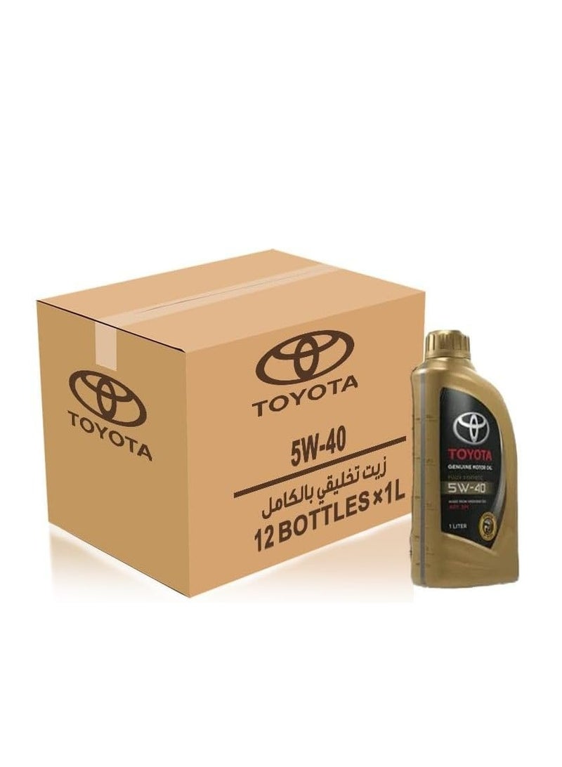 تويوتا زيت محرك تويوتا الأصلي 5W-40 – حماية موثوقة وأداء فائق للمحرك / كرتون ( 12عبوة * ١لتر ) - Image 1