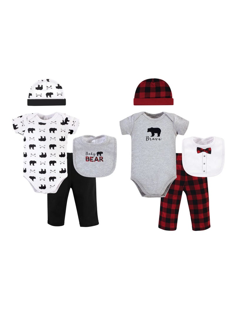 My Pumpkin Newborn Baby 8 Pcs Cute Giftset with Rompers and Pants for Baby Girls and Boys in Bear Theme - Image 1