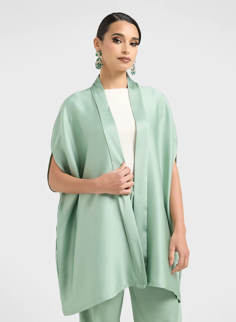 hayas closet Cape Sleeve Blouse & Pants Set