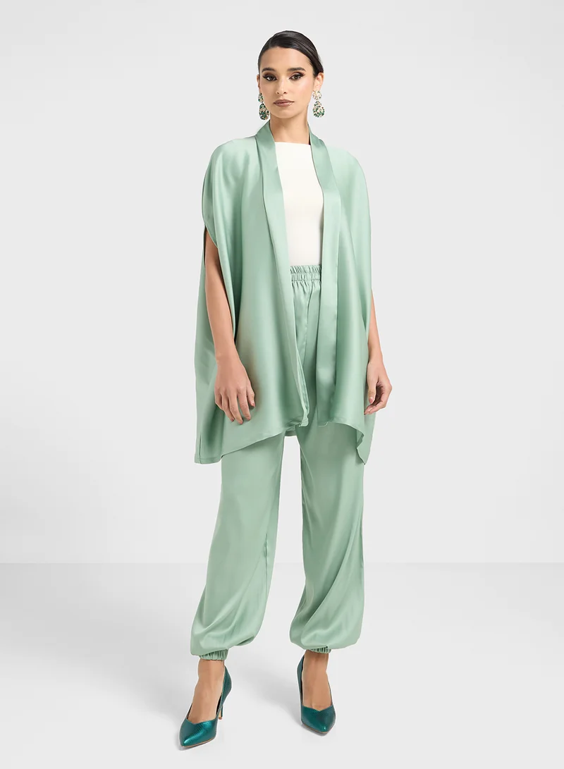 hayas closet Cape Sleeve Blouse & Pants Set