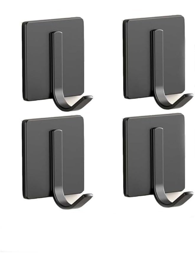 4 حزمة خطائف منشفة لاصقة, خطائف الفولاذ المقاوم للصدأ, خطائف جدار خالية من الضرر لتعليق المهام الثقيلة, خطائف دش مقاومة للماء للجدار, رفوف منشفة للحمام, مطبخ, غرفة نوم - Image 1