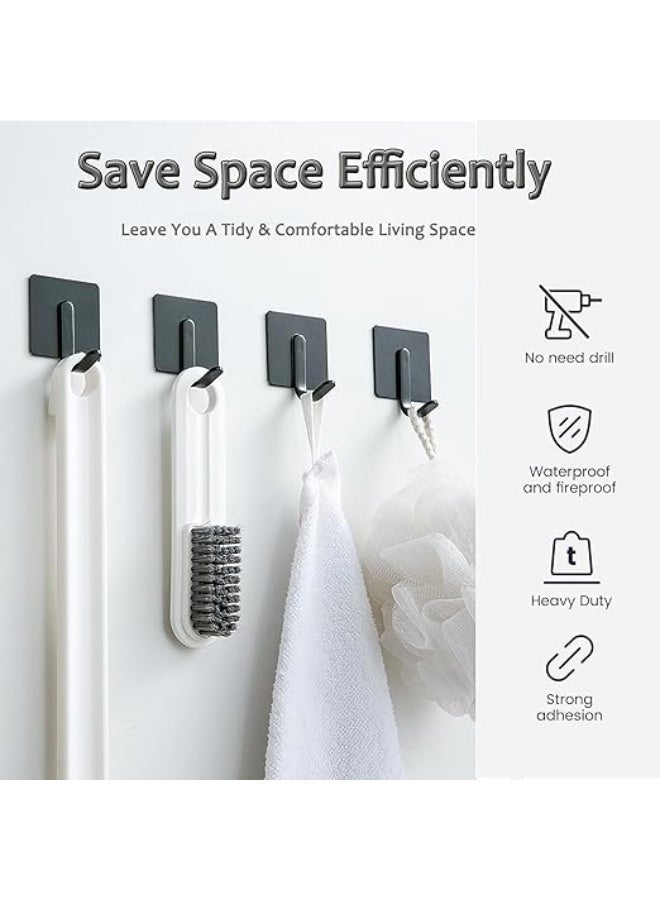 4 حزمة خطائف منشفة لاصقة, خطائف الفولاذ المقاوم للصدأ, خطائف جدار خالية من الضرر لتعليق المهام الثقيلة, خطائف دش مقاومة للماء للجدار, رفوف منشفة للحمام, مطبخ, غرفة نوم - Image 5