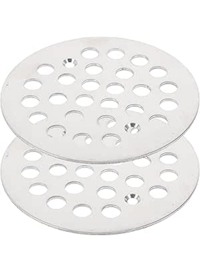 2 Pack 4 1 4 Inch Round Stainless Steel Floor Drain Cover Hair Catcher For Bathroom Tub - Image 1