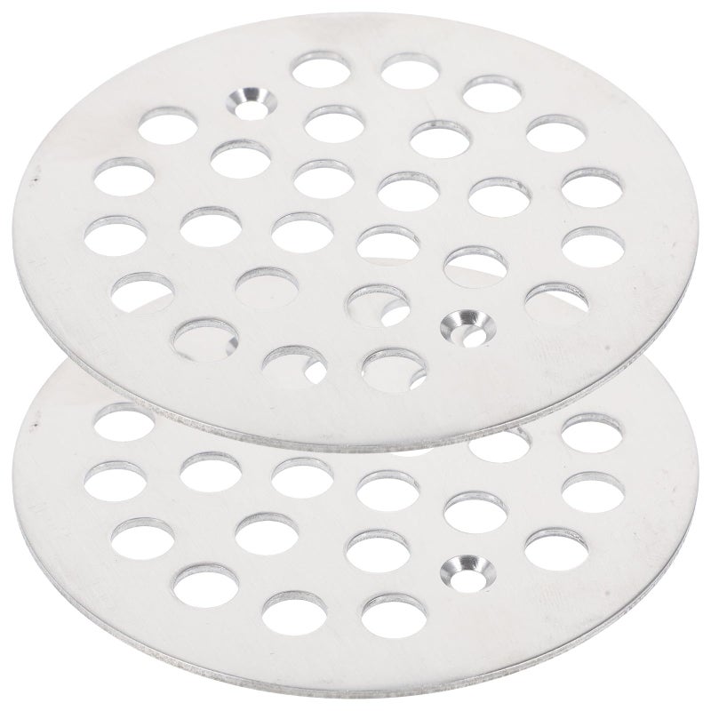 2 Pack 4 1 4 Inch Round Stainless Steel Floor Drain Cover Hair Catcher For Bathroom Tub - Image 2
