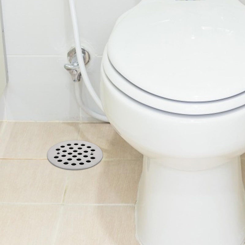2 Pack 4 1 4 Inch Round Stainless Steel Floor Drain Cover Hair Catcher For Bathroom Tub - Image 4