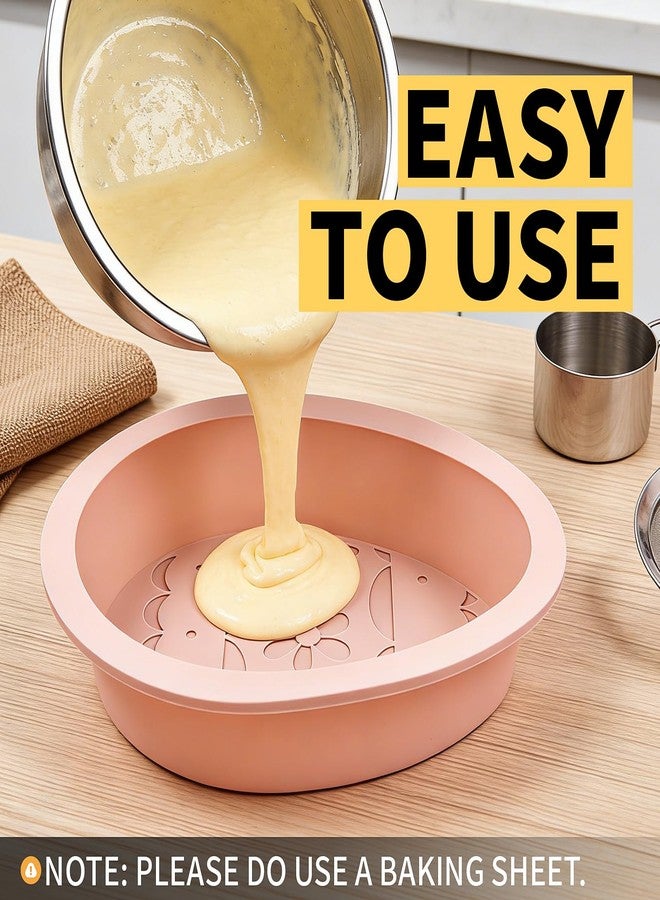 Dootafy Egg Cake Pans, Easter Silicone Egg Chocolate Mold 2 Pack Large Breakable Egg Molds 7 Inch Cake Molds Jumbo Easter Moulds Silicone Chocolate Tray for Easter Baking - Pink - Image 4