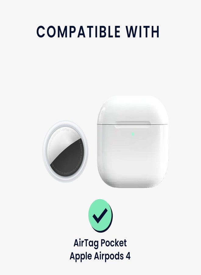 kwmobile Case Compatible with Apple Airpods 4 - Silicone Cover Compatible with AirTag - Storage with Carabiner - Grey - Image 2