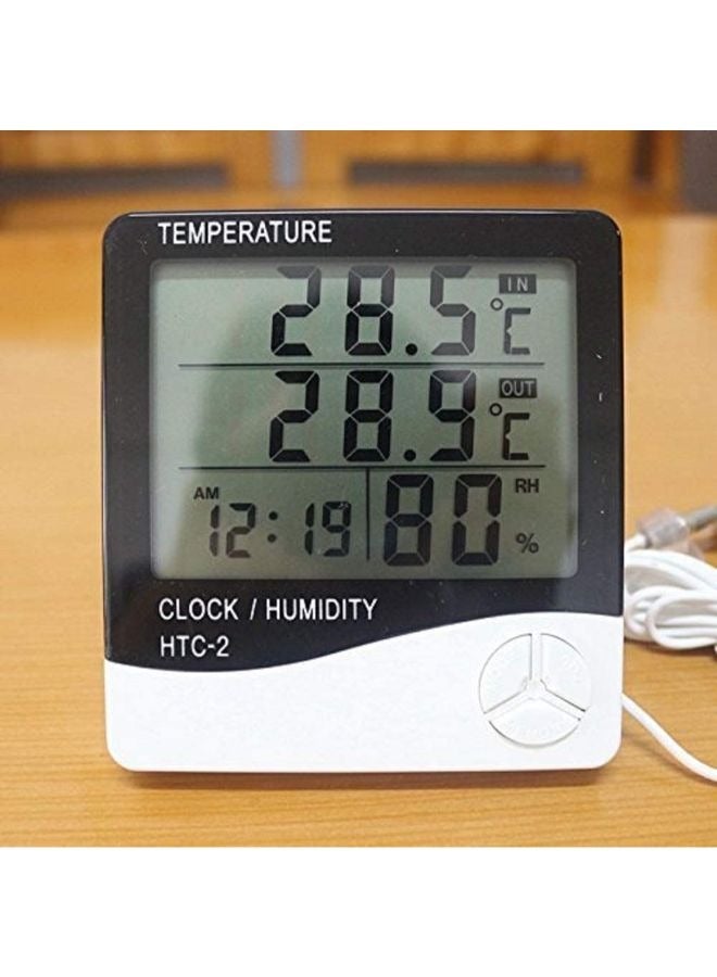 مقياس حرارة رقمي ومقياس رطوبة بشاشة LCD إلكترونية ومقياس درجة الحرارة والرطوبة HTC-2 - Image 5