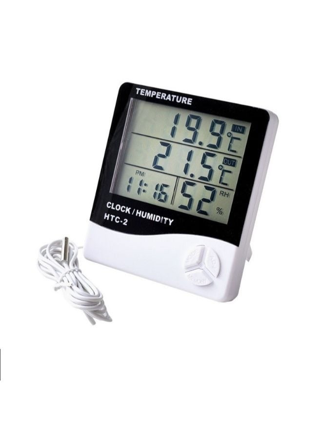 مقياس حرارة رقمي ومقياس رطوبة بشاشة LCD إلكترونية ومقياس درجة الحرارة والرطوبة HTC-2 - Image 1