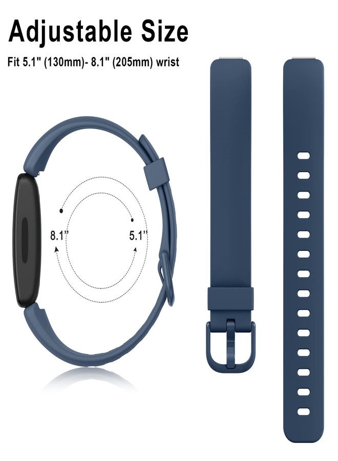 Mugust 3 Pack Silicone Bands Compatible with Fitbit Inspire 2 Bands for Women Men, Adjustable Replacement Sport Wristbands Straps for Fitbit Inspire 2 / Ace 3 (Black/Navy Blue/Gray) - Image 2