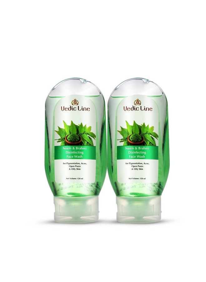 Vedicline Neem & Brahmi Disinfecting Face Wash Helps To Control Excess Oil Acne & Pimple For Refreshed Skin (Pack Of 2) (120 * 2Ml - Image 1