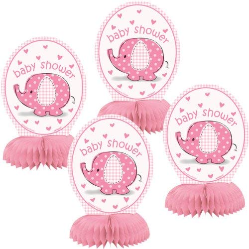 Unique Party Unique 6" Mini Pink Elephant Girl Baby Shower Centerpiece Decorations, 4ct - Image 3
