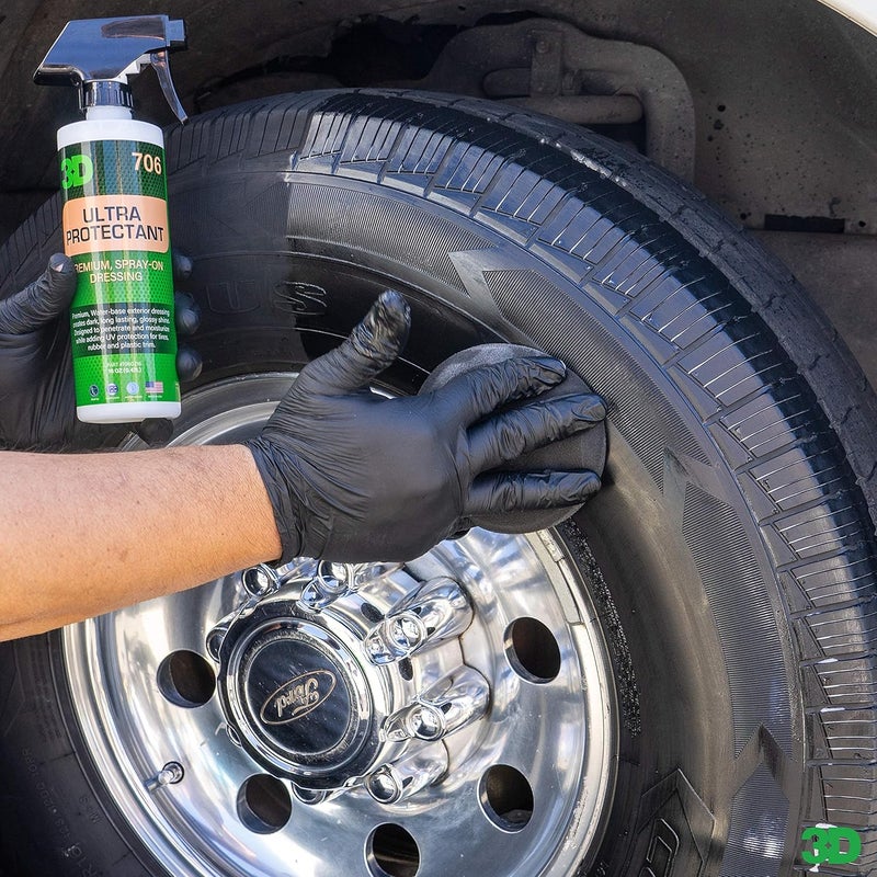 3D Ultra Protectant Tire Shine Spray – Water-Based High Gloss Tire Dressing | Long Lasting UV Protection for Rubber & Vinyl | No Sling | Made in USA |1 Gallon - Image 5