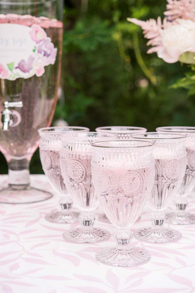 Weddingstar Vintage Inspired Pressed Glass Goblet, Clear - Image 3