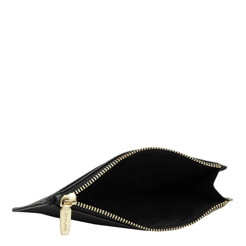 Da Milano Franzy Leather Passport Case - Chalk & Black