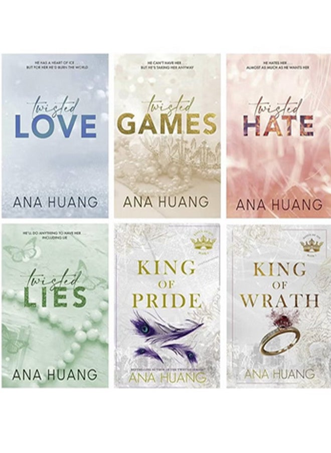 Ana Huang 6 Books Collection Set (Twisted Love, Twisted Games, Twisted Hate, Twisted Lies, King of Pride & King of Wrath)