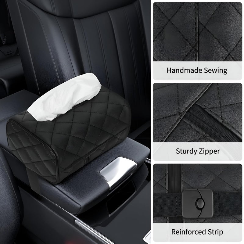 Napkin tray-Durable car napkin holder made of high-quality leather, universal rear seat dispenser for comfort and hygiene while traveling or commuting - Image 4