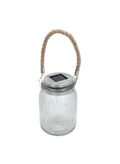 Mi Casa Mason Jar Solar Powered Light Silver and Clear 11 x 11 x 15.5 cm FY20472  - Image 2
