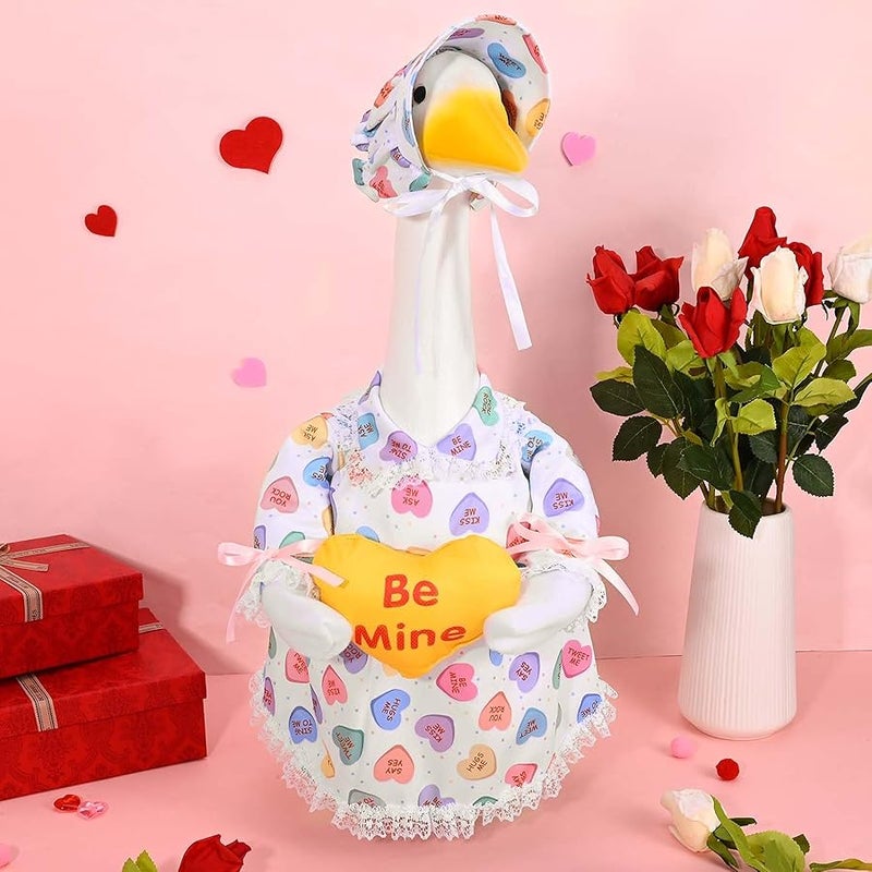Valentine's Day Heart Goose Outfit for 23 Inch Be Mine Valentines Heart Cement Goose Clothes for Outdoor Lawn Yard Garden Decoration - Image 2