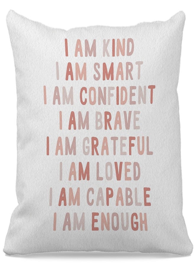 OFlich Boho Nursery I Am Kind Smart Confident Brave Loved Throw Pillow Case 18″×18″,Rainbow Self Confidence Decorative Cushion Cover For Nursery Home Living Room Baby Room Girl Room,Gifts for Baby Girls - Image 1