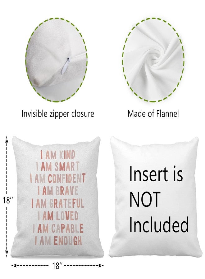 OFlich Boho Nursery I Am Kind Smart Confident Brave Loved Throw Pillow Case 18″×18″,Rainbow Self Confidence Decorative Cushion Cover For Nursery Home Living Room Baby Room Girl Room,Gifts for Baby Girls - Image 4