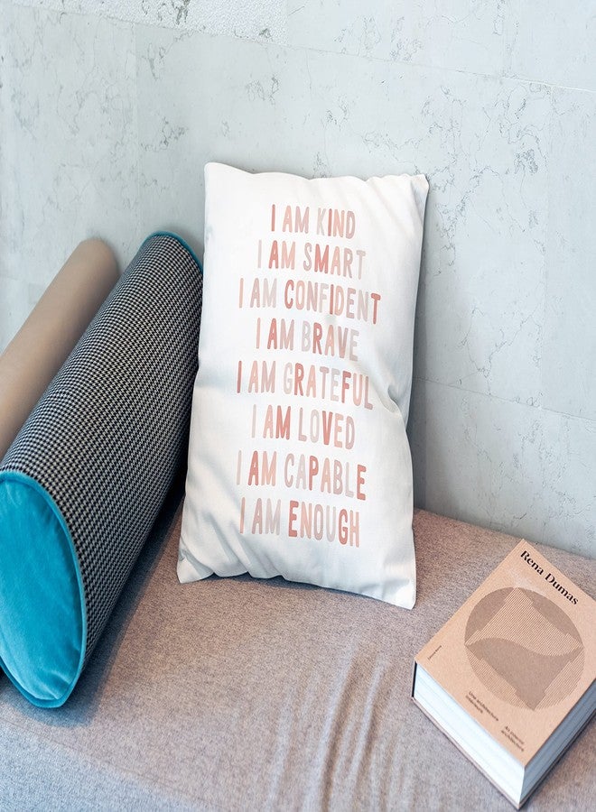 OFlich Boho Nursery I Am Kind Smart Confident Brave Loved Throw Pillow Case 18″×18″,Rainbow Self Confidence Decorative Cushion Cover For Nursery Home Living Room Baby Room Girl Room,Gifts for Baby Girls - Image 2