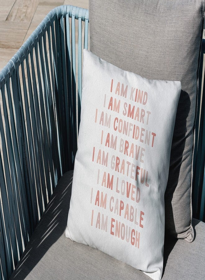 OFlich Boho Nursery I Am Kind Smart Confident Brave Loved Throw Pillow Case 18″×18″,Rainbow Self Confidence Decorative Cushion Cover For Nursery Home Living Room Baby Room Girl Room,Gifts for Baby Girls - Image 3