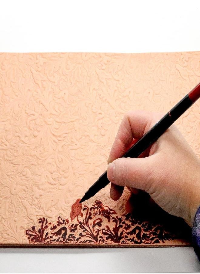 Realeather - Realeather F2400-01 Dual Tip Leather Dye Marker Pens (6 Pack), Earth Tones - Image 1