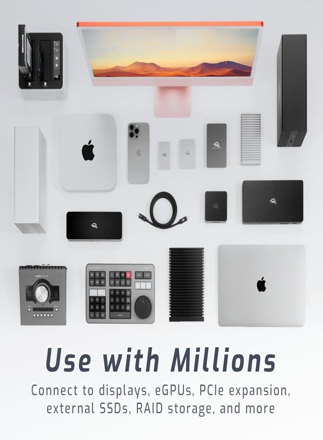 أو دبليو سي كابل OWC Thunderbolt 5 (USB-C)، بطول 0.1 قدم (0.3 متر)، مزود طاقة 240 واط، متوافق مع Thunderbolt 4 و Thunderbolt 3 (0.3 متر) - Image 4