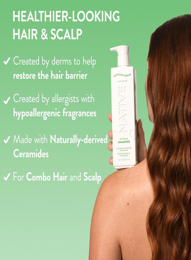 Native Restoring Shampoo for combo hair and scalp, Bare Melon, for sensitive skin, Hypoallergenic, 18 FL Oz - Image 2