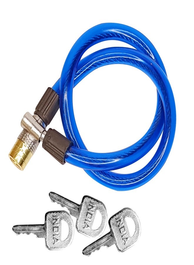 HEADLY Heavy-Duty Multipurpose Cable Lock | Oil-Rubbed Finish | Includes 3 Keys for Bike, Cycle & Helmet Security (Blue) - Image 1